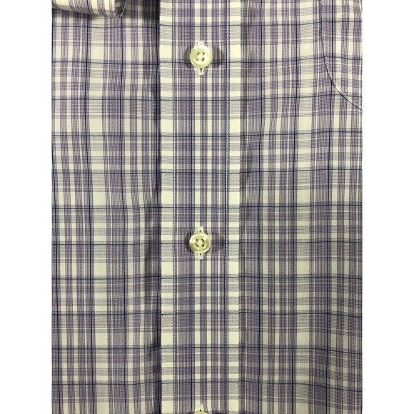BROOKS BROTHERS Shirt Milano Men's 17-35 Purple Plaid Long Sleeve Button Up 1818 - Picture 9 of 16